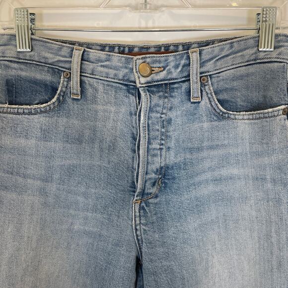 Joe's Jeans The Debbie High Rise Straight Crop 2-Tone Blue Raw Hem 27 - Picture 3 of 10